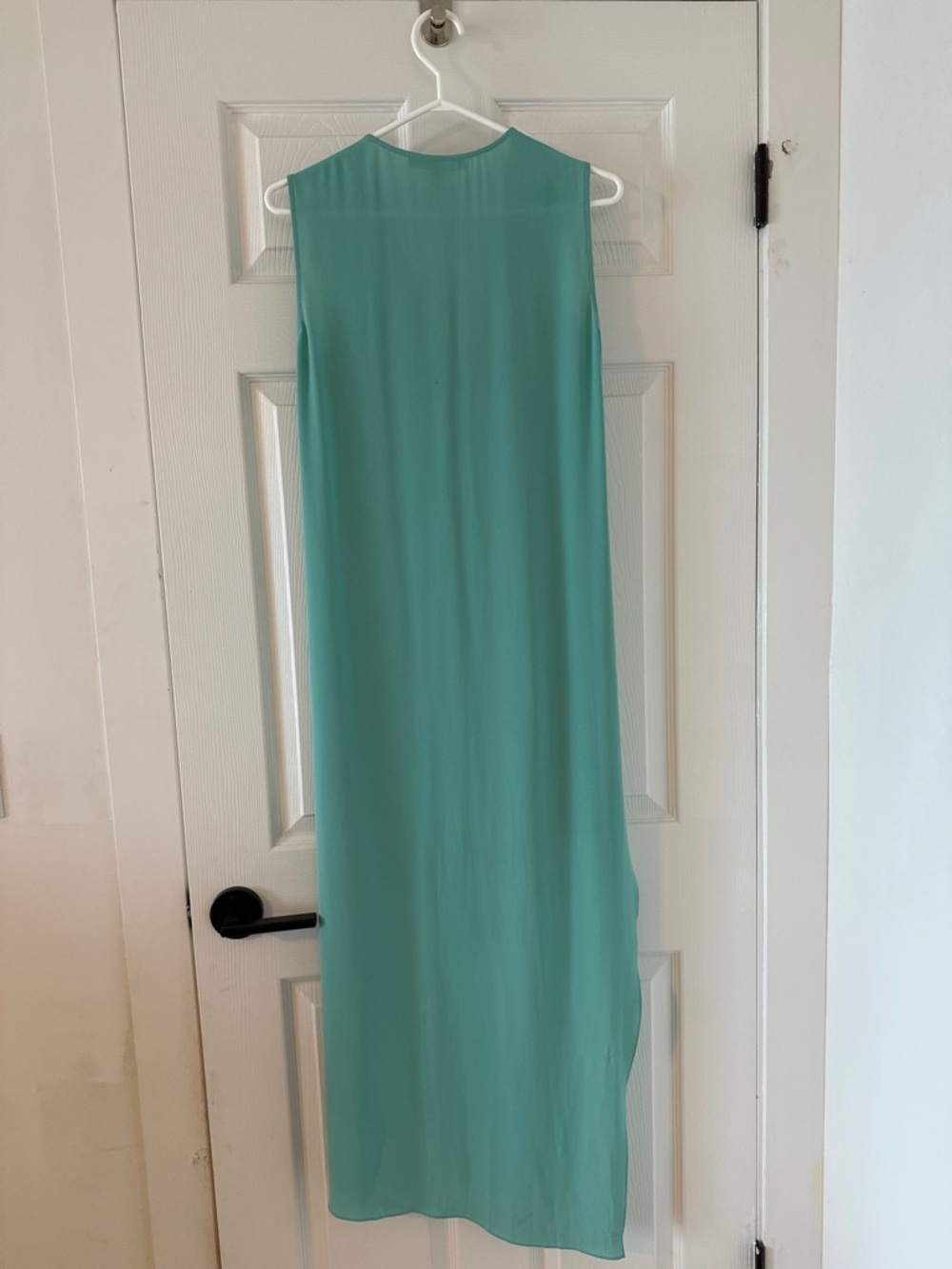 BCBGMaxAzria Sleeveless Asymmetrical Maxi Dress in Aqua - Picture 2 of 3